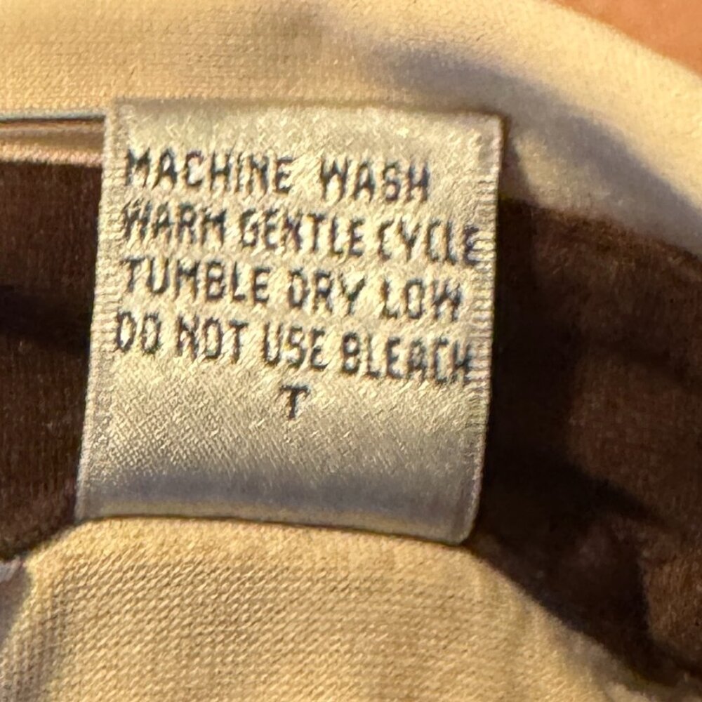 (L) PALMLAND VINTAGE Tan w/ Brown Trim on Pocket & Shoulder Seam Polo - Picture 6 of 6